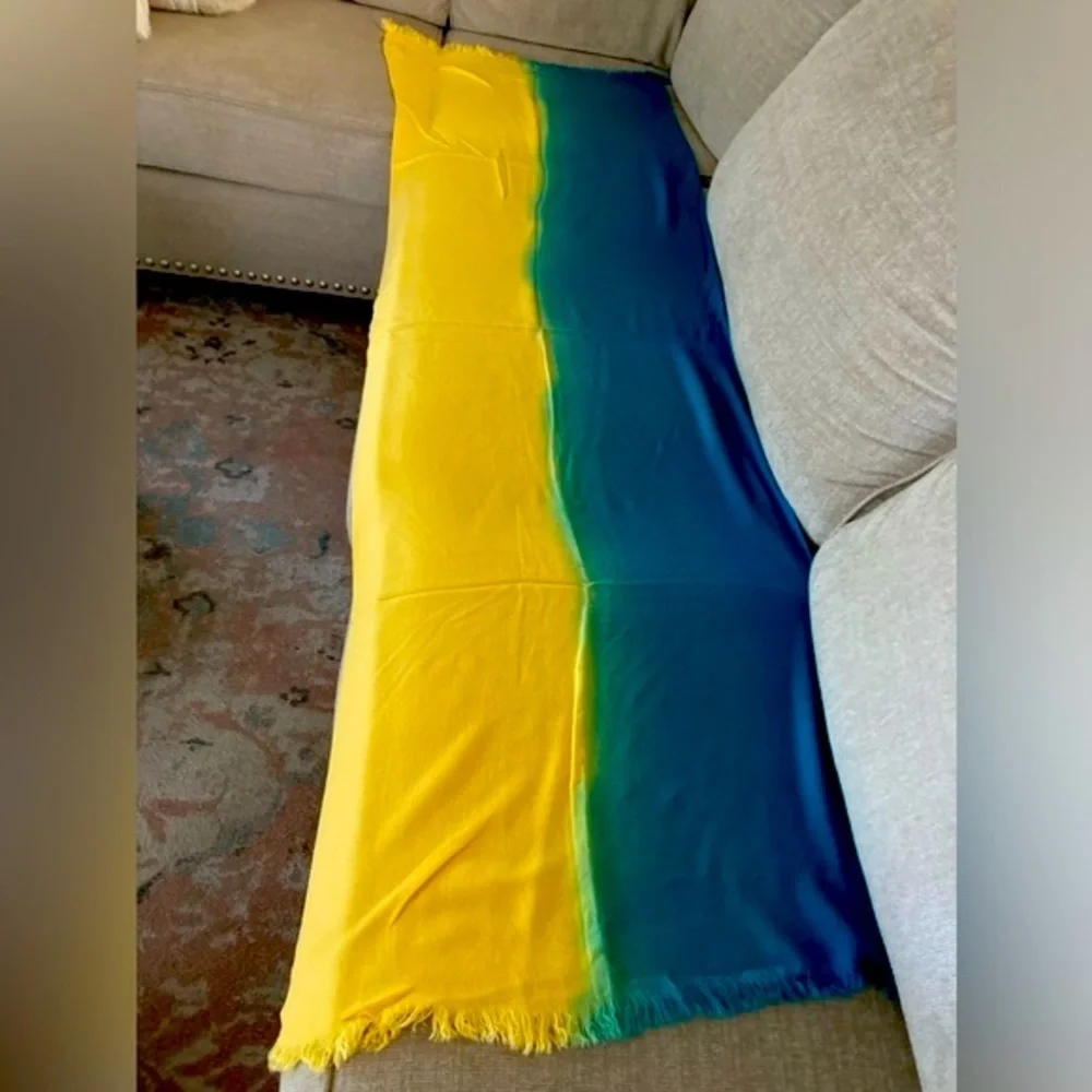 Yellow and Green Women's Scarf